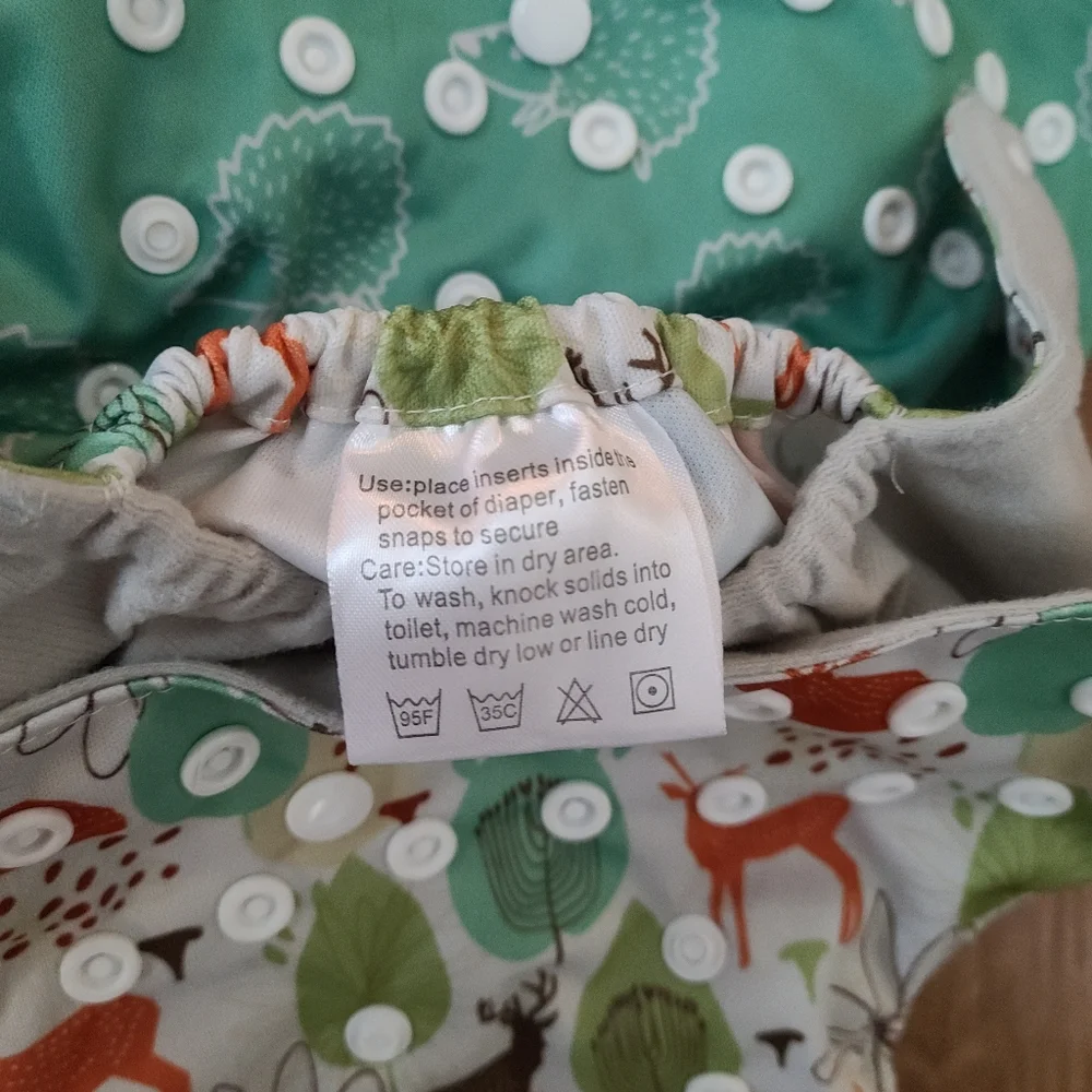 Colorful Animal Print Cloth Diapers Set